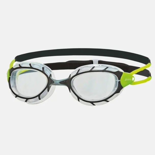 Zoggs Predator Svmmebrille Sort/Grn/Klar (Regular Profile Fit)