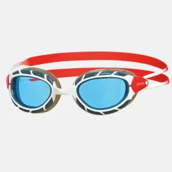 Zoggs Predator Svmmebrille Hvid/Rd/Bl (Regular Profile Fit)