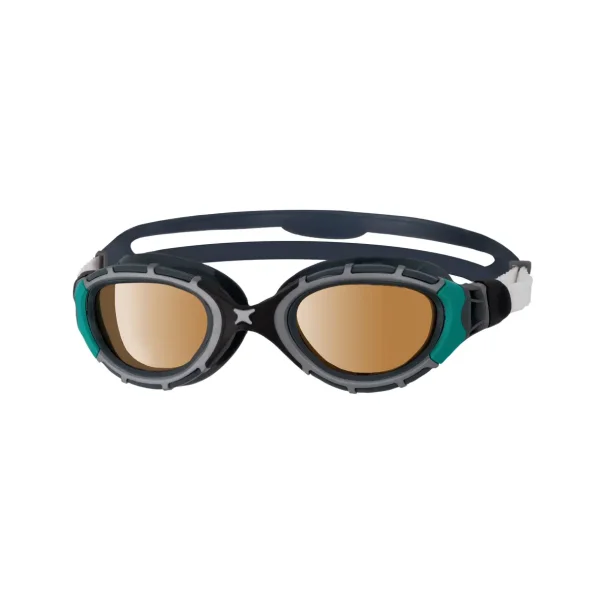 Zoggs Predator Flex Polarized Ultra Sort/Grøn Svømmebrille Regular Fit