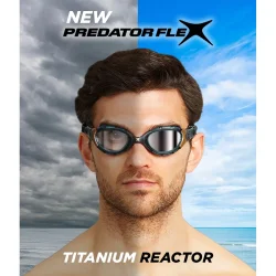 Zoggs Predator Flex Titanium Reactor Sort/Guld Svmmebrille Regular Fit
