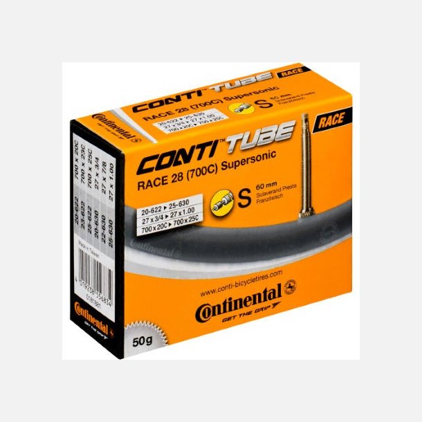 Continental Race 28 supersonic slange (42 el. 60mm ventil) str. 700 x 18-25C