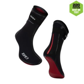 Zone3 Neoprene Heat-Tech Warmth Swim Socks Sort/Slv/Rd (UDGR)