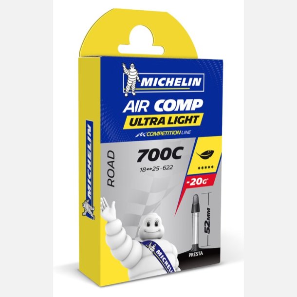 Michelin Air Comp. Ultra Light 18/25-700C 52mm Cykel Slange