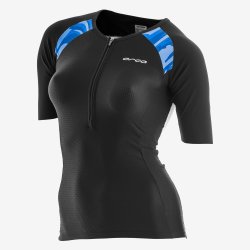 Orca 226 Tri Jersey m.rmer Sort/Bl Women Str. S