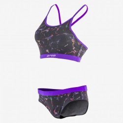 Orca 226 Enduro Womens Swim Pants + Swim Top Sort/Lilla str. S